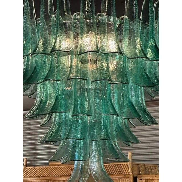 Early 21st Century Modern Saddle Shaped Green Murano Glass Chandelier For Sale - Image 5 of 5