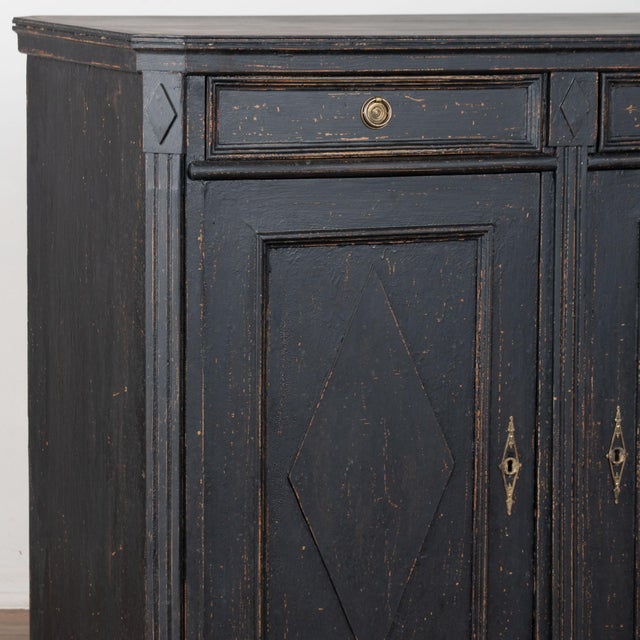19th Century Swedish Gustavian Black Sideboard Buffet For Sale - Image 10 of 17