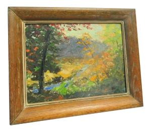 Mid-Century Painting of Autumn Valley