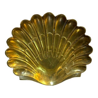 Decorative Crafts Inc Brass Shell Tray For Sale