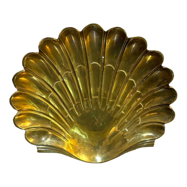 Decorative Crafts Inc Brass Shell Tray For Sale