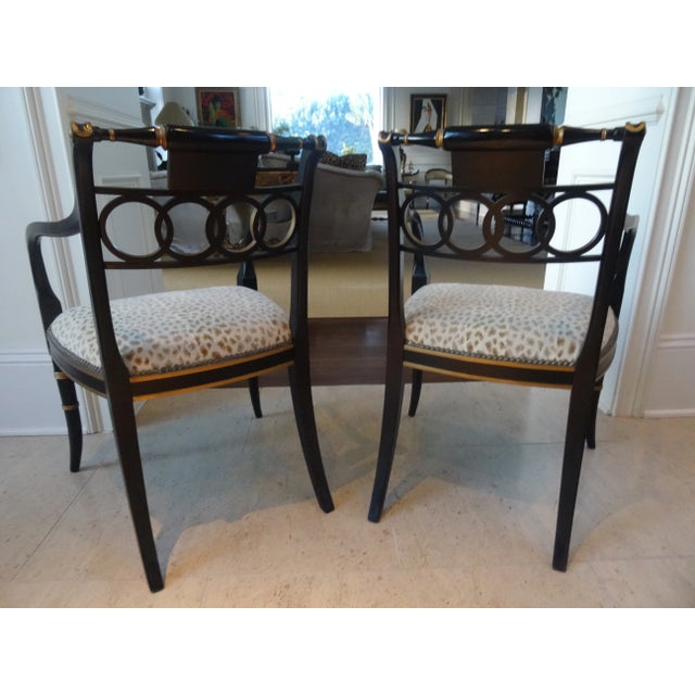 Baker Furniture Company 1980s Baker Regency Style Chairs - Set of 2 For Sale - Image 4 of 7