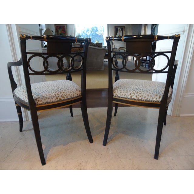 Baker Furniture Company 1980s Baker Regency Style Governor Alastor Chairs - Set of 2 For Sale - Image 4 of 7