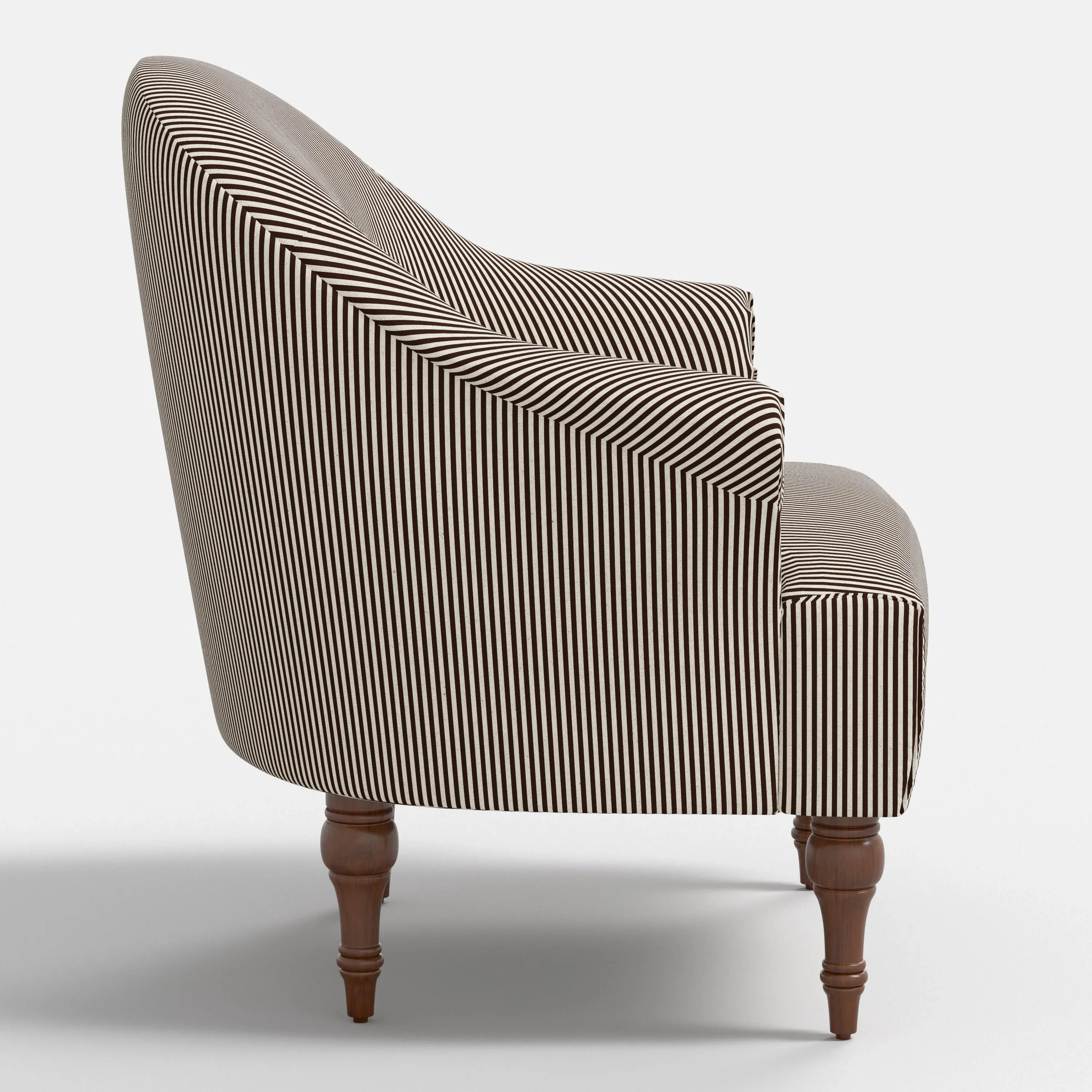 Josephine Chocolate Stripe Armchair | Chairish