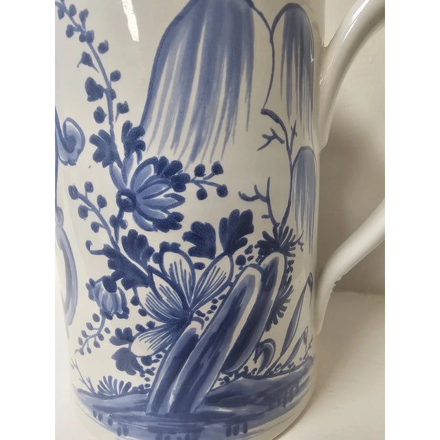 Late 20th Century Late 20th Century Oud Delft Holland Colonial Williamsburg Hand Painted Large Porter Mug For Sale - Image 5 of 8