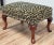 Wood Vintage Curved Wood Leg Upholstered Leopard Print Ottoman For Sale - Image 7 of 10