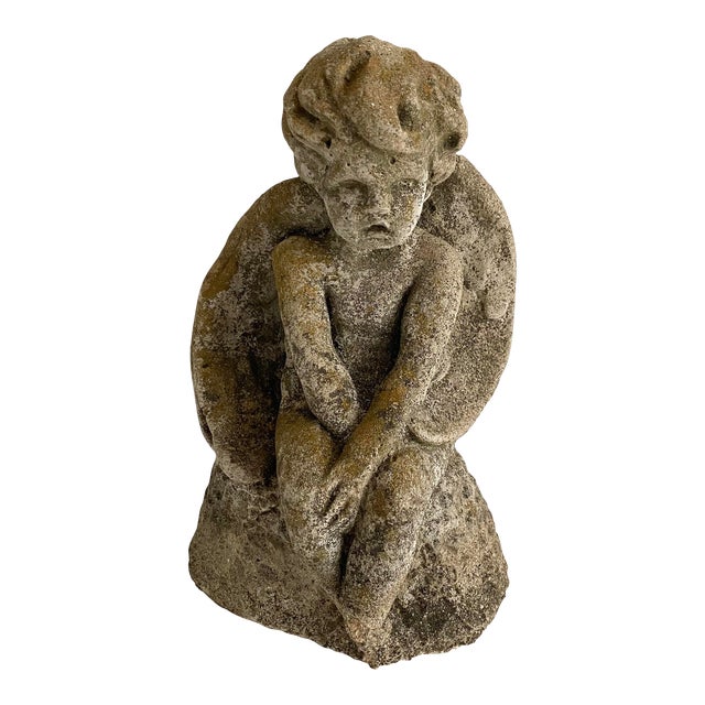 Garden Stone Cherub Angel Statue Chairish