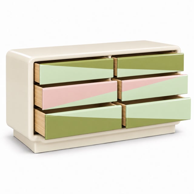 Mid-Century Modern Stunning Mid Century Vintage Modern to Postmodern Dresser For Sale - Image 3 of 4