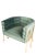 Contemporary Showroom Sample Alexa Gold Barrel Chair in Green and Gold For Sale - Image 3 of 7