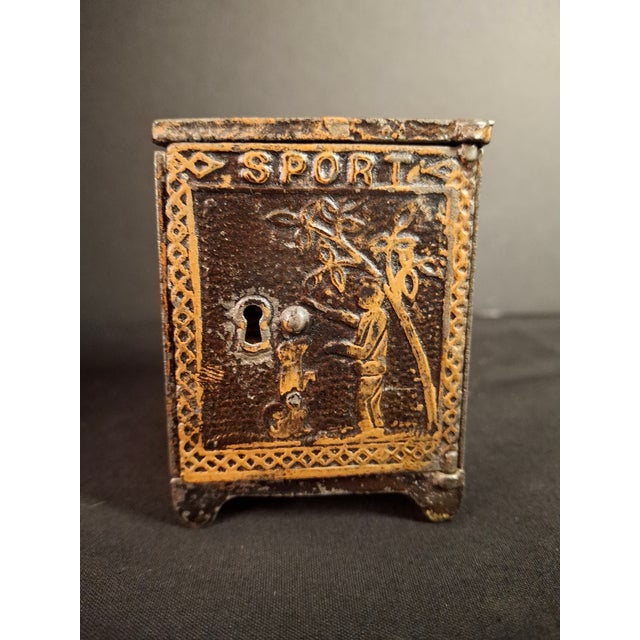Metal Antique 1882 Kyser & Rex Cast Iron Sport Safe Bank Elephant Giraffe Dog Patented For Sale - Image 7 of 18