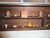 Rare miniature antique hand carved wood folk art farm animal grouping in a sturdy antique wall mounted display in good to...