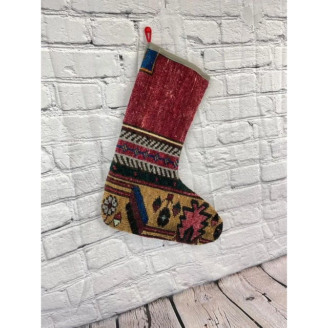 Turkish Kilim Rug Christmas Stocking For Sale - Image 4 of 4