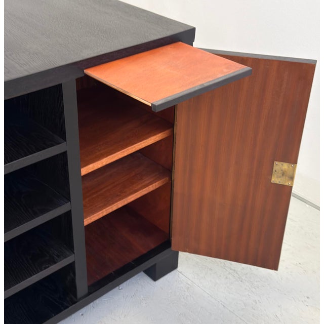 Vintage Art Deco Oak Black Desk, 1930s For Sale - Image 6 of 9