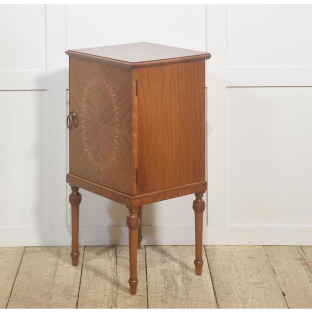 Satinwood Inlaid Bedside Cabinet, 1890s For Sale - Image 6 of 8