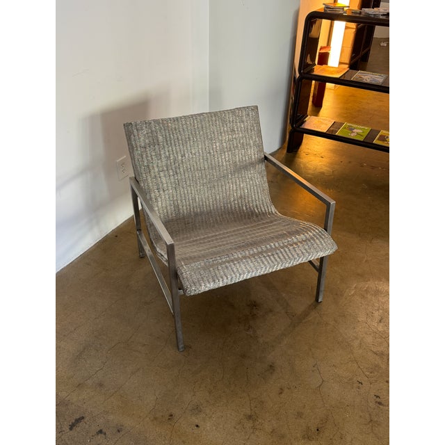 1980s Sculptural Woven Steel Mesh Lounge Chairs For Sale In Los Angeles - Image 6 of 7