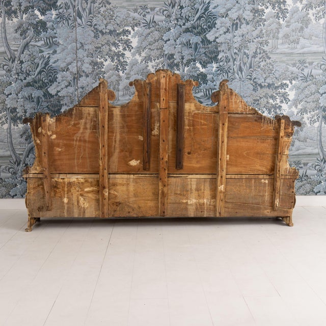 18th C. Italian Baroque Cassapanca Storage Bench in Original Paint For Sale - Image 12 of 17