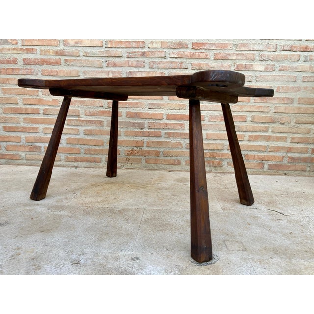 Mid 20th Century French Wooden Rustic Side Table, 1960´S For Sale - Image 4 of 18