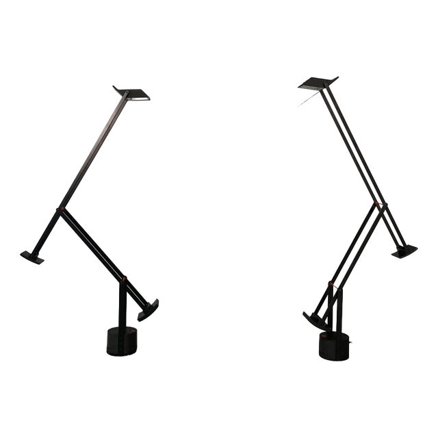 Italian Modern Black Tizio Table Lamps by Richard Sapper for Artemide, 1980s, Set of 2 For Sale