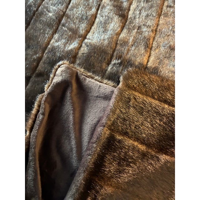 Transitional Faux Fur Throw For Sale - Image 3 of 6