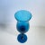 1960s Mid Century Modern 1960s Empoli Italian Art Glass Compote Vase Teal Blue Colored Twisted Snifter 13” Tall For Sale - Image 5 of 10