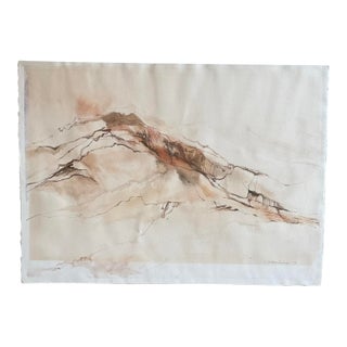 Polly Schaafsma Signed Original Watercolor, Mountain in Big Bend, 1978 For Sale