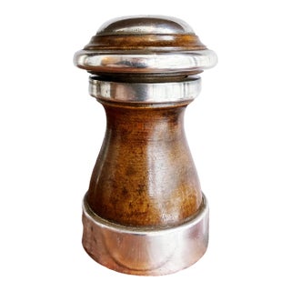 Antique Silver Plate and Rosewood Pepper Grinder From Lasserre Paris For Sale