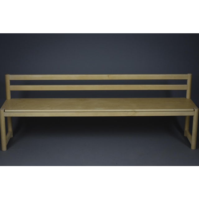 Midcentury Modern Scandinavian School Bench in Birchwood, 1970s For Sale - Image 11 of 12