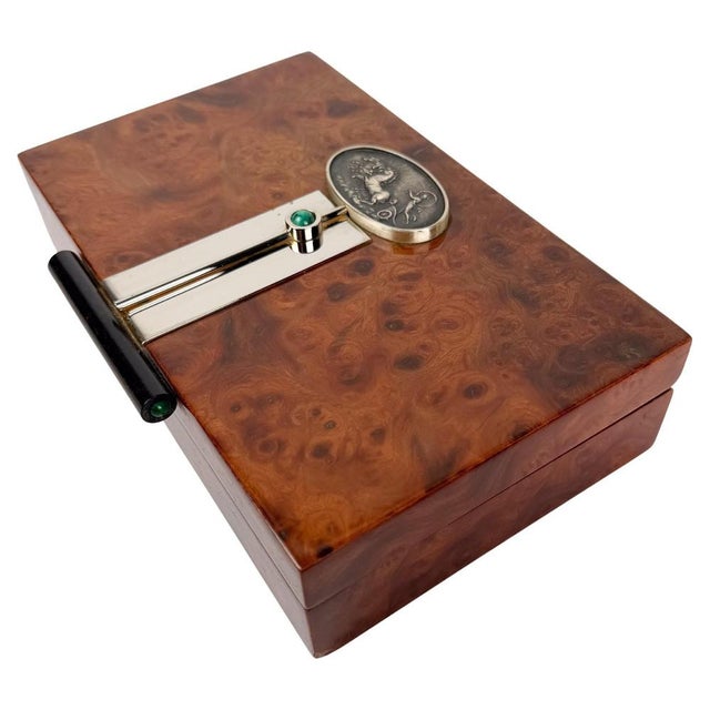 Italian Mid-Century Elm Burl Decorative Box with Mythological Bas-Relief, 70s, 1970s For Sale - Image 17 of 17