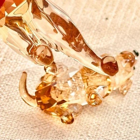 Swarovski Swarovski Crystal Golden Retriever Mom and Pup Figurine Set Retired Gold For Sale - Image 4 of 14
