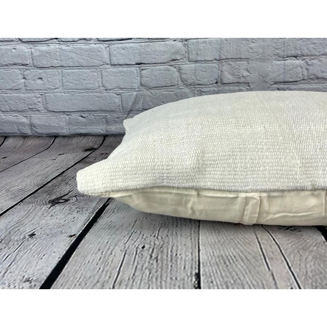 16 x 24 Hemp Pillow Turkish Cushion Natural White Pillow Cushion Cover For Sale - Image 4 of 4