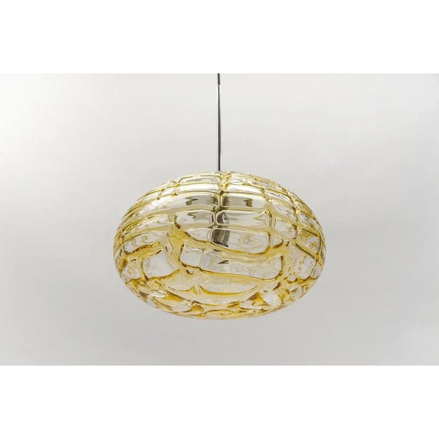 Large Oval Yellow Murano Glass Ball Pendant Lamp from Doria Leuchten, Germany, 1960s For Sale - Image 11 of 11