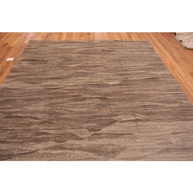 Brown Nazmiyal Collection Brown Tribal Modern Flatweave Kilim Rug For Sale - Image 8 of 8
