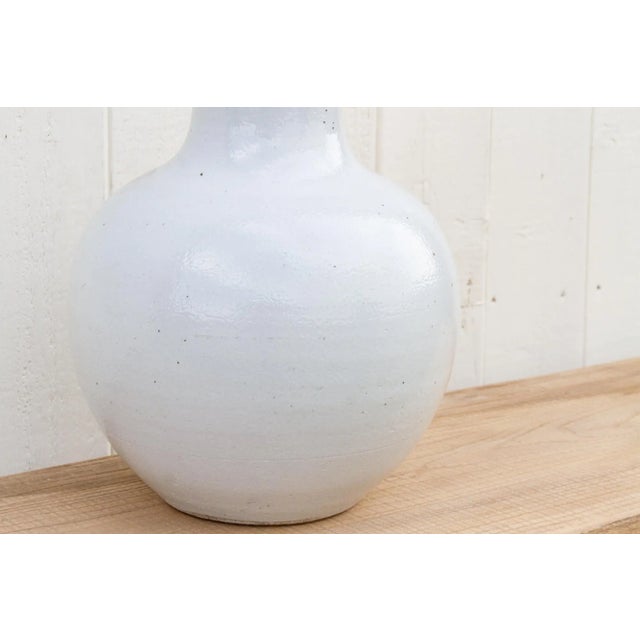 Ceramic Very Tall Elongated Neck Asian Vase For Sale - Image 7 of 9