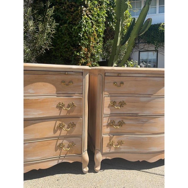 Beige Vintage Solid Wood French 4-Drawer Chest For Sale - Image 8 of 11