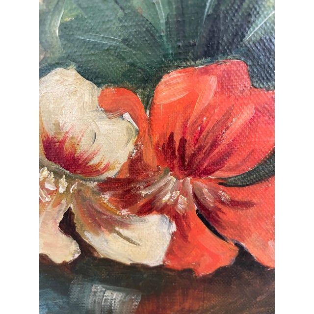 Vintage Oil Painting Still Life Floral Flowers by W. Rüegg. 1931. For Sale - Image 4 of 6
