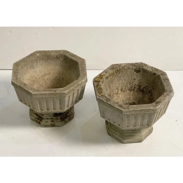 English Garden Stone Octagonal Urn Planters 'Individually Priced' For Sale - Image 11 of 12