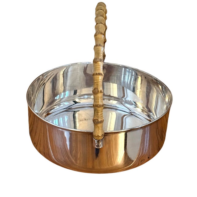 French Gucci Silver and Bamboo Large Cachepot For Sale - Image 3 of 6