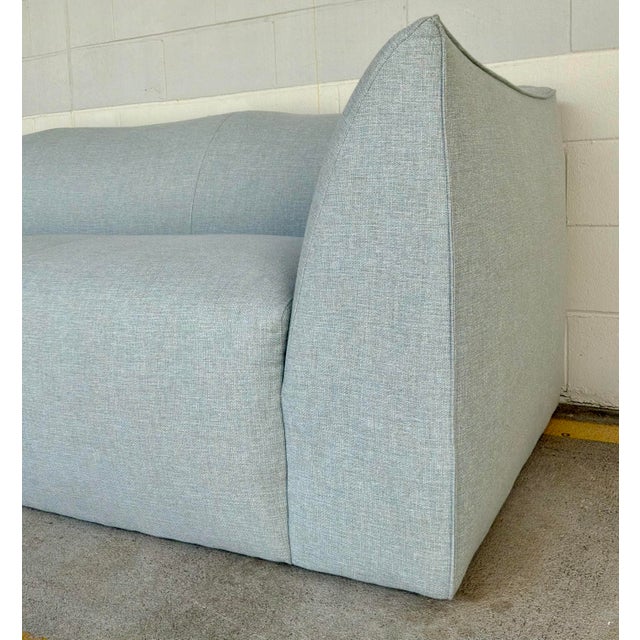 2020s Norwalk Modern Light Gray Linen Snuggy Sofa For Sale - Image 5 of 6