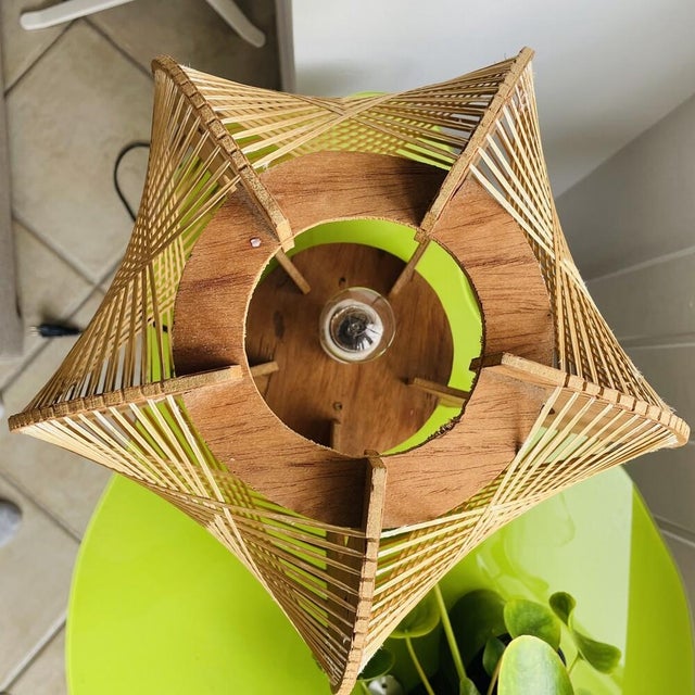 Mid-Century Portuguese Sculptural Wooden Table Lamp, 1960s For Sale - Image 6 of 11