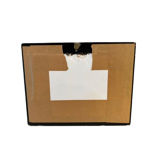 Tan 1970s Framed Colorblock Cityscape on Cork, Signed For Sale - Image 8 of 8