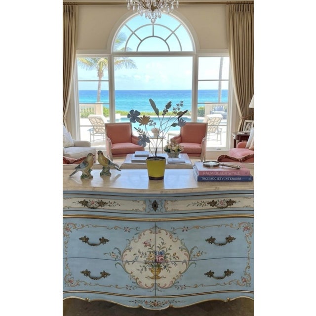 Vintage Italian Hand-Painted Toleware Wildflower Arrangement in Yellow Ceramic Pot For Sale In West Palm - Image 6 of 11