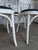 Vintage White Bentwood Dining Chairs with Blue Fabric Seats, 1970s, Set of 6 For Sale - Image 6 of 18