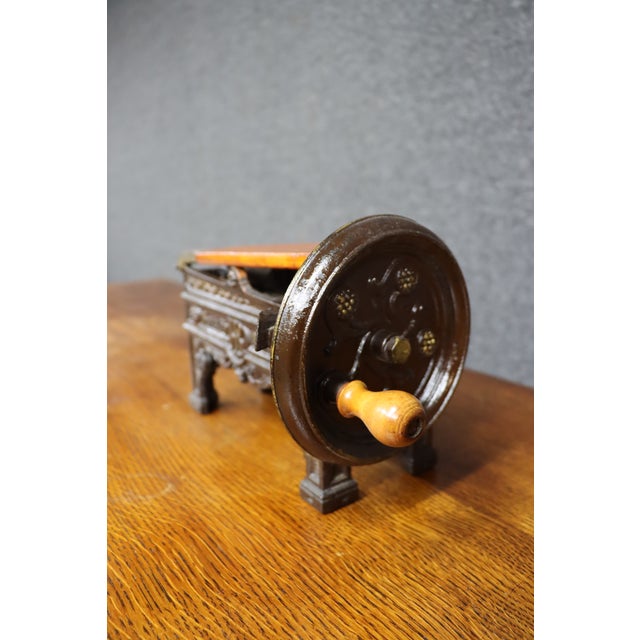 Victorian Victorian Cast Iron Tobacco Cutter With Crank Handle For Sale - Image 3 of 14