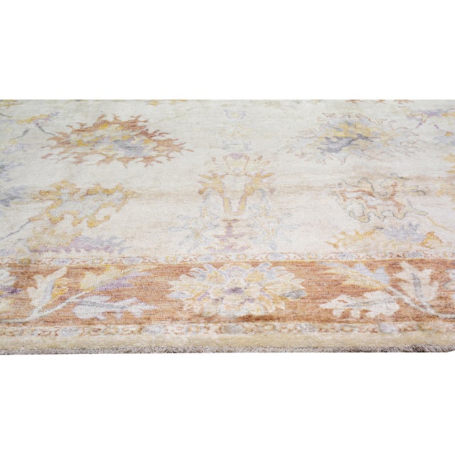 Contemporary Oushak Hand Knotted Wool Rug,10'X13'6" For Sale - Image 4 of 6