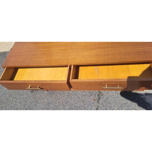 Find Mid-Century Modern 6 Drawer Low Chest Brass Legs For Sale - Image 4 of 13