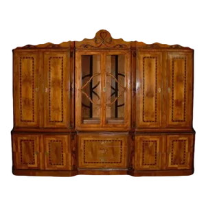 1960s Vintage Italian Walnut China Cabinet