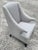 Mid-Century Modern Grey Midcentury Style Wing Back Chair For Sale - Image 3 of 9