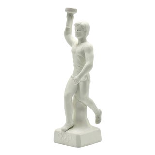 Art Deco Berlin Olympic Games Bisque Torch Bearer Runner Figurine, 1936 For Sale
