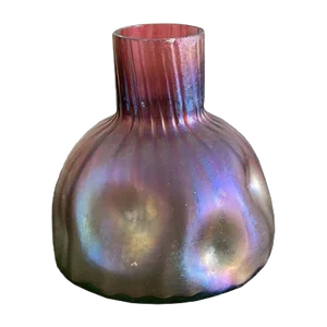 Vase with Metal Ornament in Style of Loetz