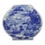 This Chinese stoneware pillow vase, dating from the 20th century, features a hand-painted blue and white scenic...